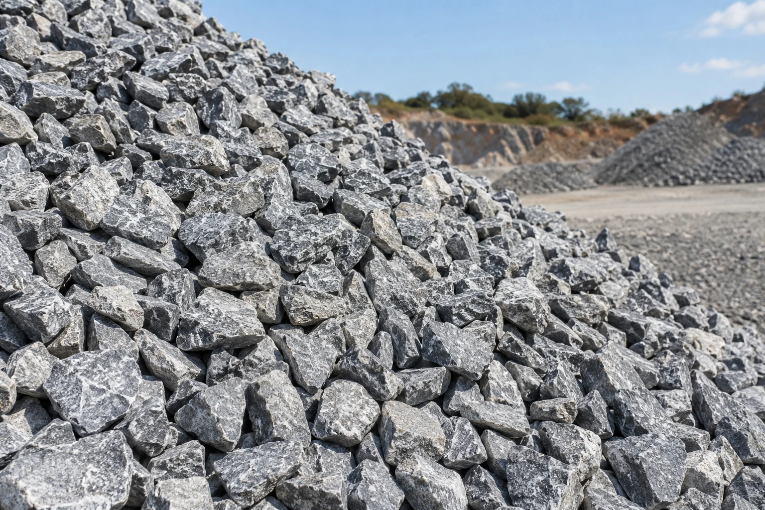 Crushed aggregate stockpile